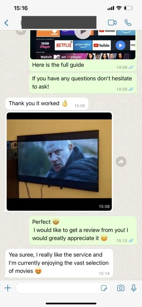 Layerseven TV WhatsApp support screenshot 1