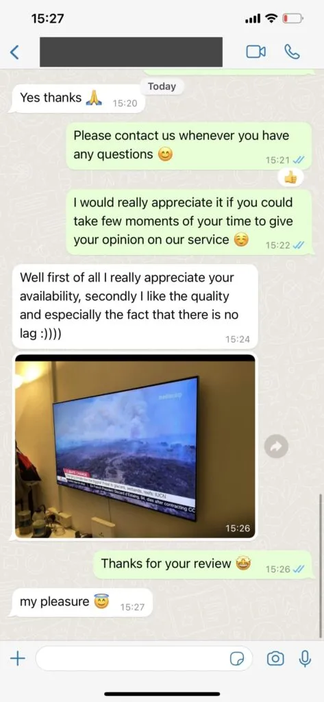 Layerseven TV WhatsApp support screenshot 2